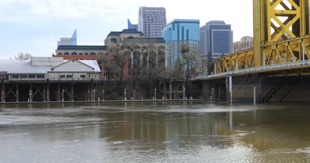 Scen Tower Bridge Sacramento — Stockvideo