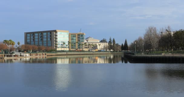 Weergave Van Stockton Californië Buurt Van Het Mcleod Lake — Stockvideo