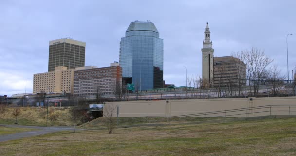 Blick Auf Das Springfeld Massachusetts Stadtzentrum — Stockvideo