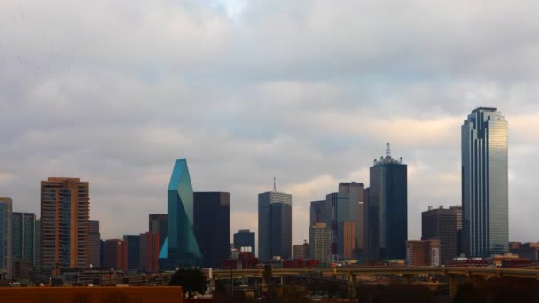 Zeitraffer Der Skyline Von Dallas — Stockvideo