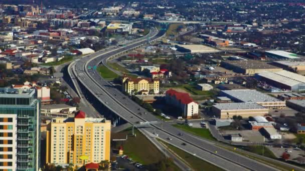 Timelapse Aéreo Las Autopistas San Antonio — Vídeo de stock