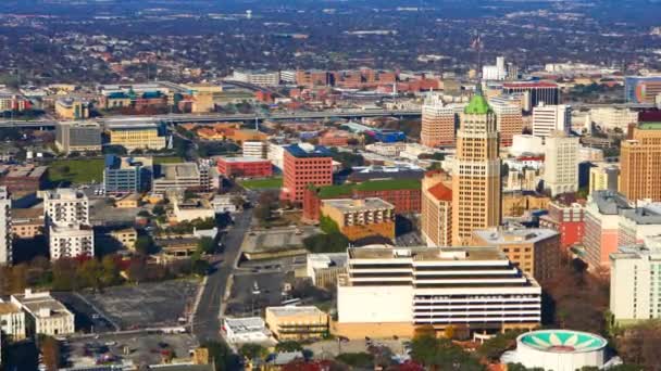 Aerial Timelapse San Antonio City Center — Stock Video