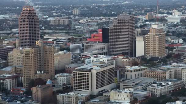 Hava Timelapse San Antonio Gün Gece Şehir Merkezine — Stok video