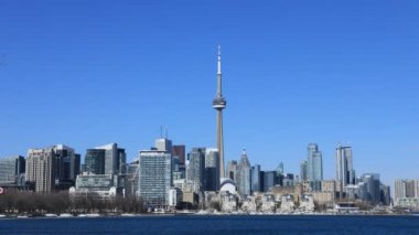 Toronto Timelapse manzarası karşısında liman 4k