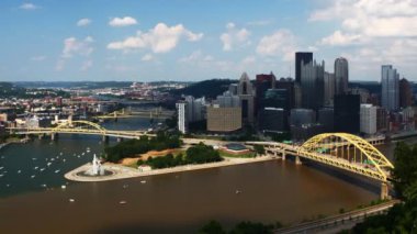 Pittsburgh Skyline 4k hava timelapse