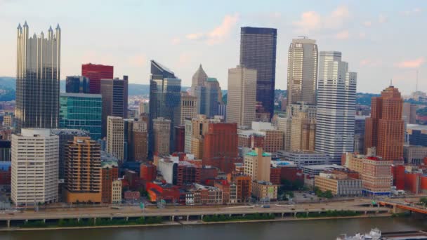 Timelapse Del Pittsburgh Pennsylvania Centro Ciudad — Vídeos de Stock