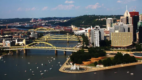 Una Vista Aérea Del Horizonte Pittsburgh Pennsylvania — Foto de Stock