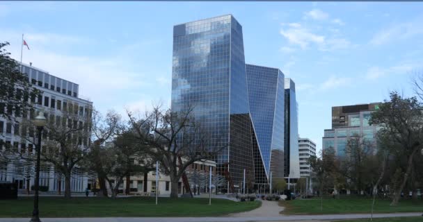 Blick Auf Die Regina Saskatchewan Stadtzentrum — Stockvideo