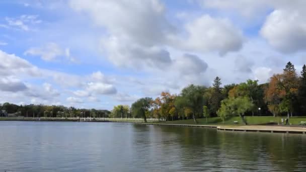 Timelapse Wascana Lake Regina Saskatchewan — Stok video