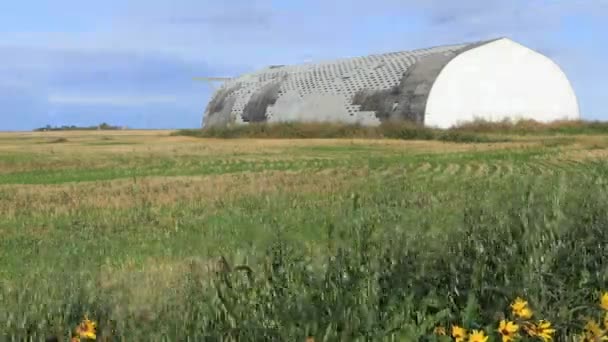 Timelapse Budynku Rolnictwa Kanadzie Prerii — Wideo stockowe