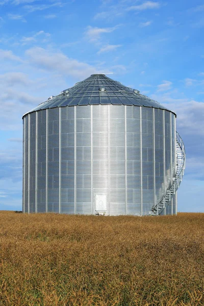 Vertical of large grain bin Saskatchewan, Canada