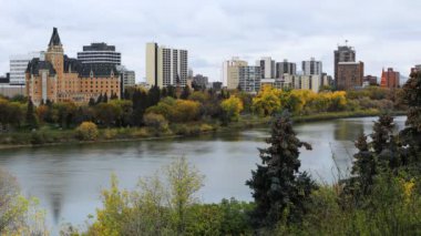 Saskatoon, Kanada şehir merkezi 4k