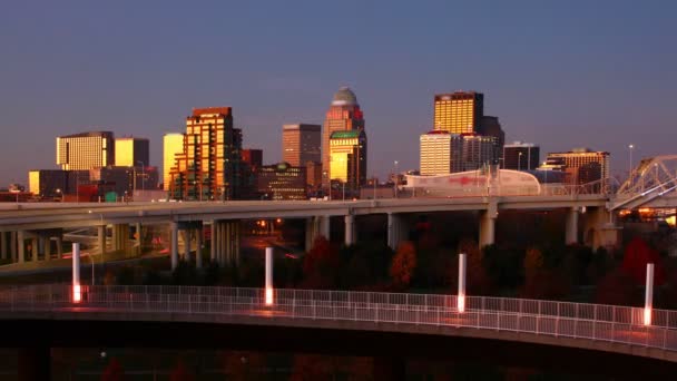 Looped Day Night Timelapse Louisville Kentucky Estados Unidos — Vídeos de Stock