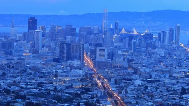 Looping Dag Tot Nacht Timelapse Van San Francisco Verenigde Staten — Stockvideo