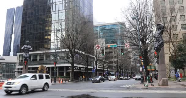 Charlotte North Carolina United States January 2020 Street Scene Downtown — Stock Video