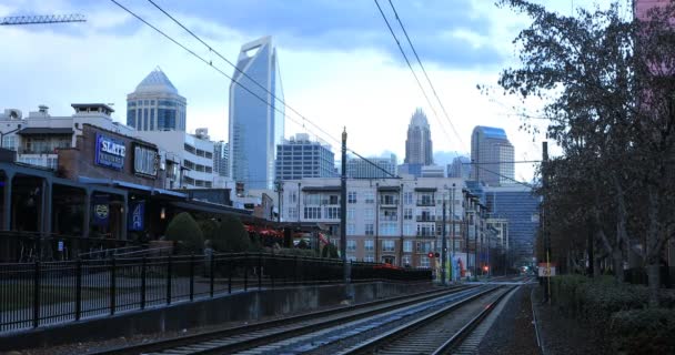 Charlotte North Carolina Usa Januari 2020 Snabb Transitering Lämnar Station — Stockvideo