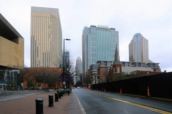 Street view in downtown Charlotte, North Carolina — ストック写真