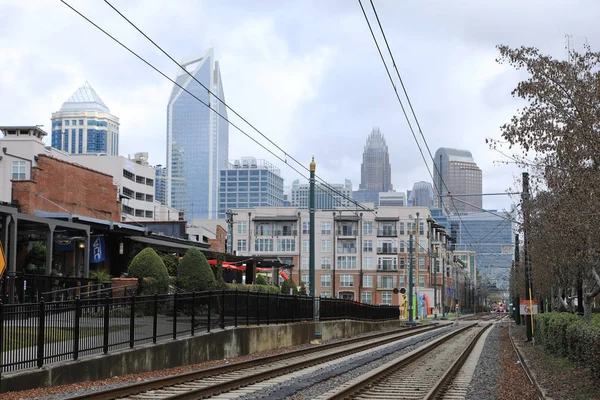 Estação de trânsito rápido em Charlotte, Carolina do Norte — Fotografia de Stock