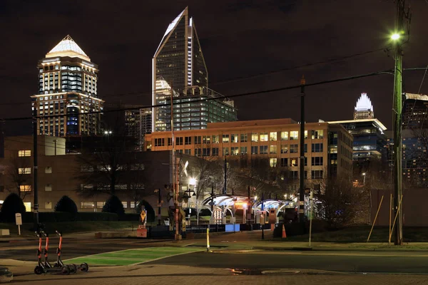 Charlotte, centro della Carolina del Nord al tramonto — Foto Stock