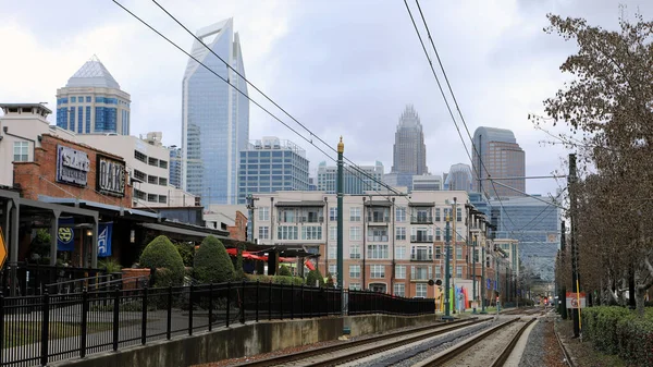 Charlotte, Carolina do Norte Estação de trânsito rápido — Fotografia de Stock