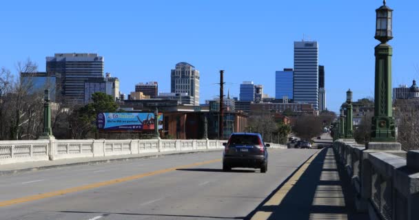 Columbia South Carolina Verenigde Staten Januari 2020 Ochtendverkeer Skyline Columbia — Stockvideo