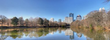 Atlanta, Georgia 'dan bir Panorama Ufuk çizgisi ve yansımaları