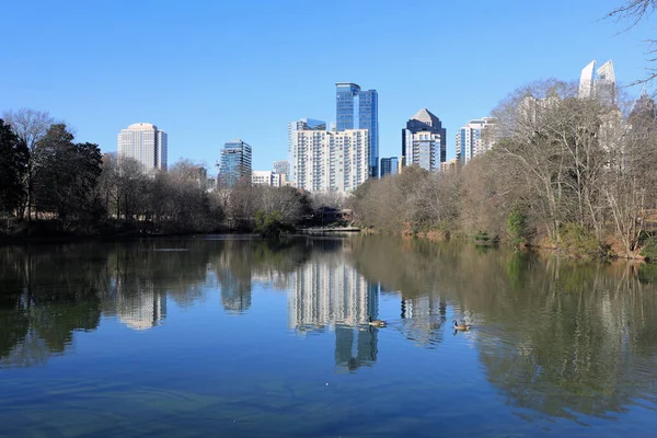 Atlanta Georgiens Centrum Och Reflektioner — Stockfoto