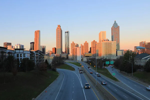 Atlanta Georgia Skyline Bij Schemering — Stockfoto