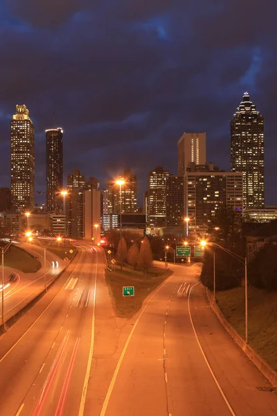 Verticală Din Atlanta Georgia Orizontul Nopții — Fotografie, imagine de stoc