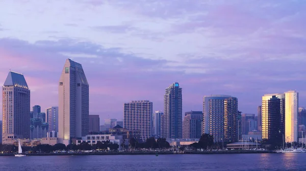 Skyline Von San Diego Kalifornien Bei Dunkelheit — Stockfoto