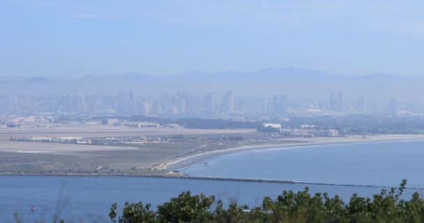 San Diego Californië Haven Skyline — Stockvideo