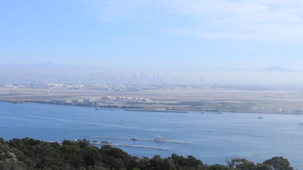 Timelapse San Diego California Harbor Mist — Stock video