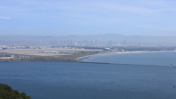 圣地亚哥 加利福尼亚港口和天际线4K的时间 — 图库视频影像