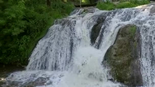 Waterval Van Dichtbij Bergrivier — Stockvideo