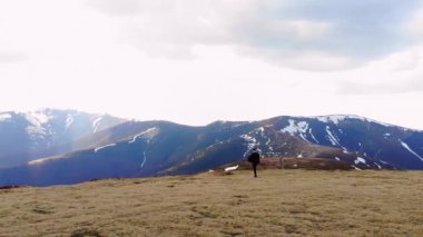Kariyerinin zirvesinde bir dağın tepesinde yürüyen kendine güvenen genç, vahşi bir adam, iş adamı ya da politikacı. Doğa manzaralarının arka planına, inanılmaz dağlara karşı. Sakallı bir damat..