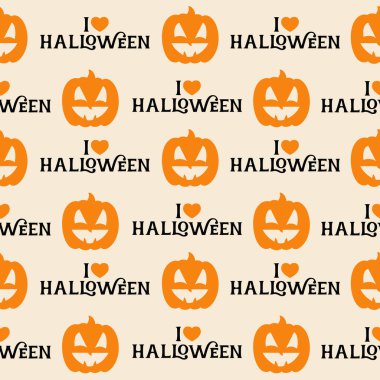 Cadılar Bayramı Balkabağı ile seamless modeli