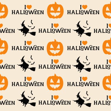 Cadılar Bayramı Balkabağı ile seamless modeli