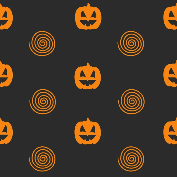 Halloween padrão sem costura com abóbora — Vetor de Stock