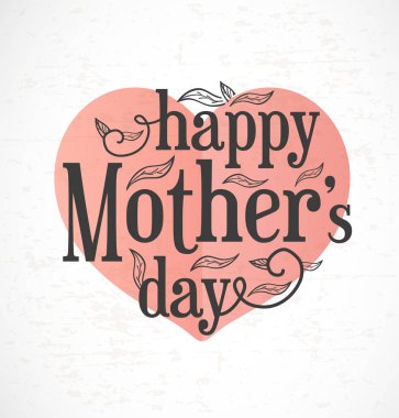 Işık arka plan üzerinde Pastel kalpli anneler günü en az tebrik kartı