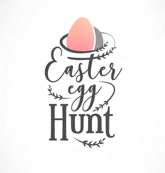 Easter Egg Hunt Greeting Card Design Element in Vintage Style — Stock Vector