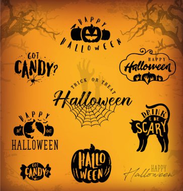 Cadılar Bayramı tasarım öğeleri için partiler, tebrik kartları ve davetiyeler