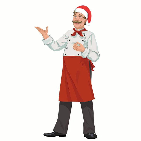 Christmas Happy Chef — Stock Vector