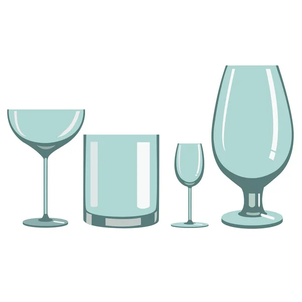 アルコール飲料のためのグラス — ストックベクタ