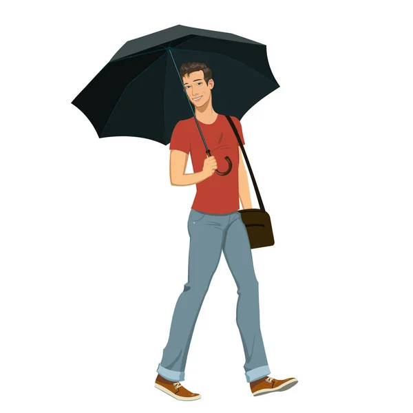 Ο τύπος κάτω από την ομπρέλα — Διανυσματικό Αρχείο