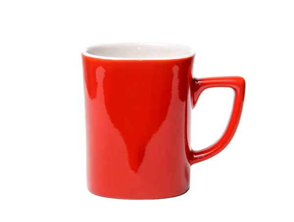 Rote Tasse auf weißem Hintergrund isoliert — Stockfoto