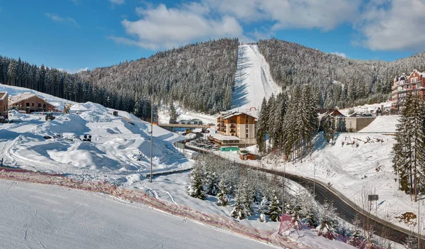 Winter ski resort in The Ukrainian Carpathian mountains, Bukovel