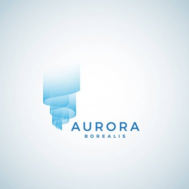 Aurora Borealis soyut vektör işareti, amblem veya Logo şablonu. Premium Kalite sembolü.