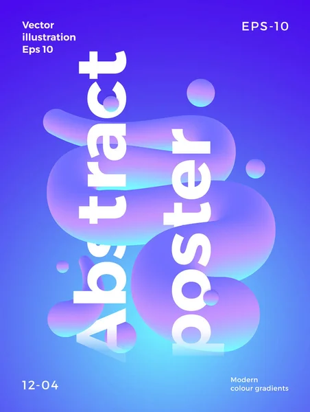 Modèle d'affiche vectorielle abstraite. Gradients modernes et éléments liquides avec typographie minimale. Fond coloré lumineux pour votre invitation, flyer ou carte de vœux — Image vectorielle