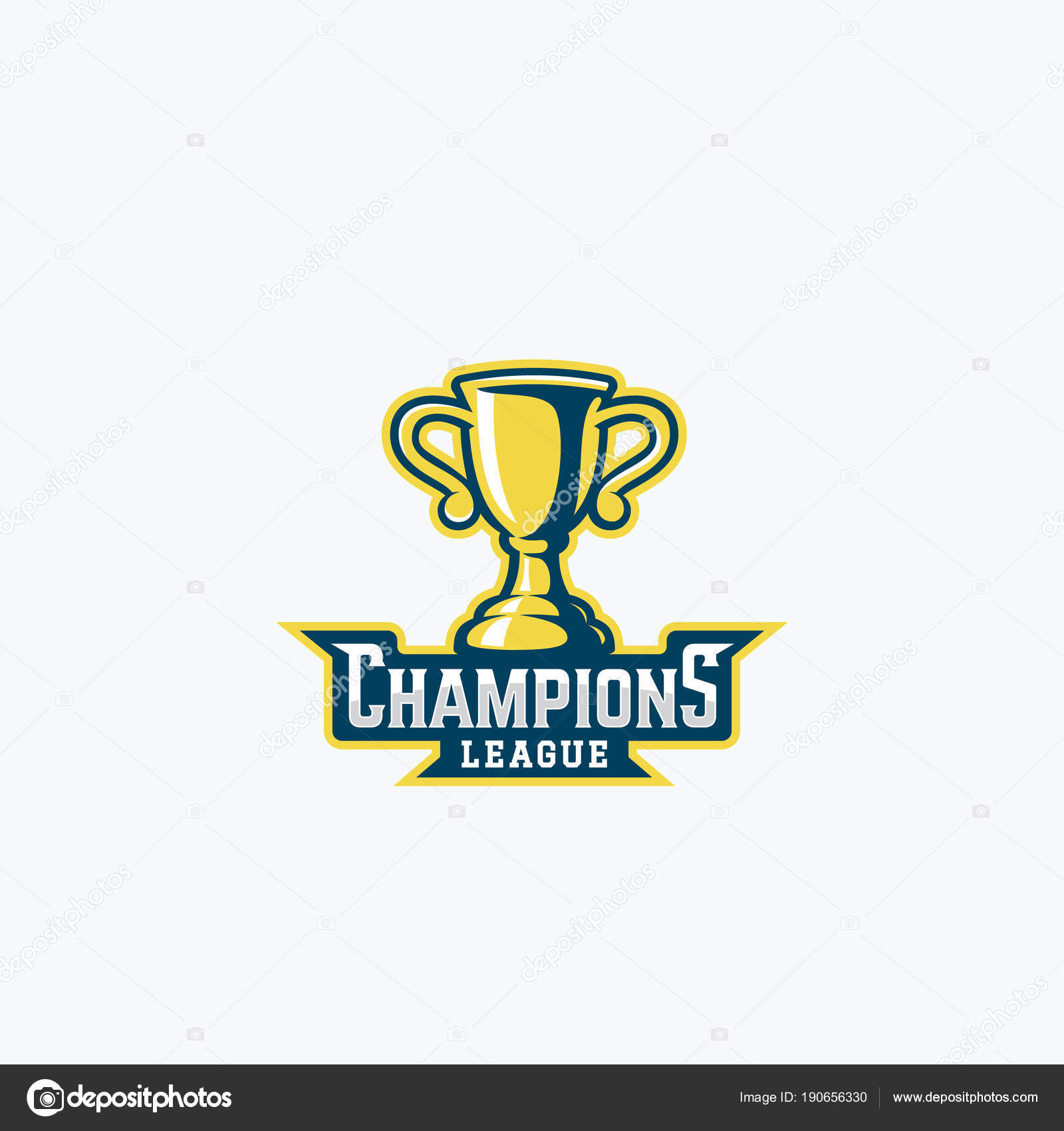 Champions League Prize Cup Vector Sport Trophy Sign Symbol Or Logo Template Stock Vector Image By C Createvil