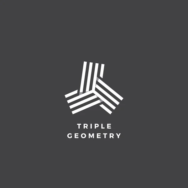 Τριπλή γεωμετρία αφηρημένη ελάχιστο διάνυσμα σημάδι, σύμβολο ή λογότυπο πρότυπο. — Διανυσματικό Αρχείο